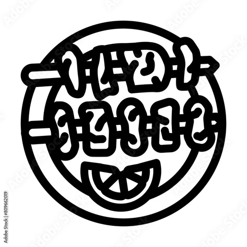 paneer tikka indian cuisine line icon vector. paneer tikka indian cuisine sign. isolated contour symbol black illustration