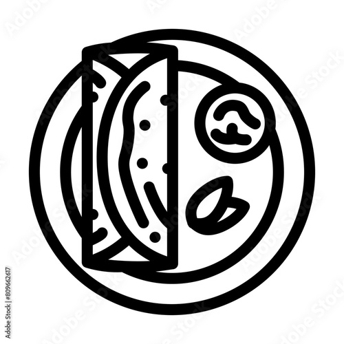 dosas indian cuisine line icon vector. dosas indian cuisine sign. isolated contour symbol black illustration