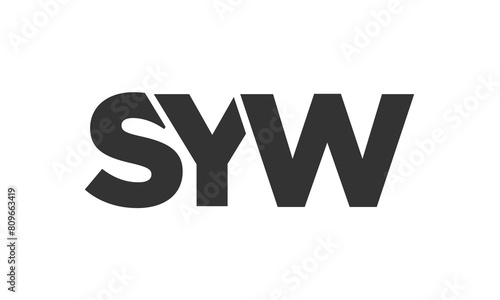 SYW logo design template with strong and modern bold text. Initial based vector logotype featuring simple and minimal typography. Trendy company identity.