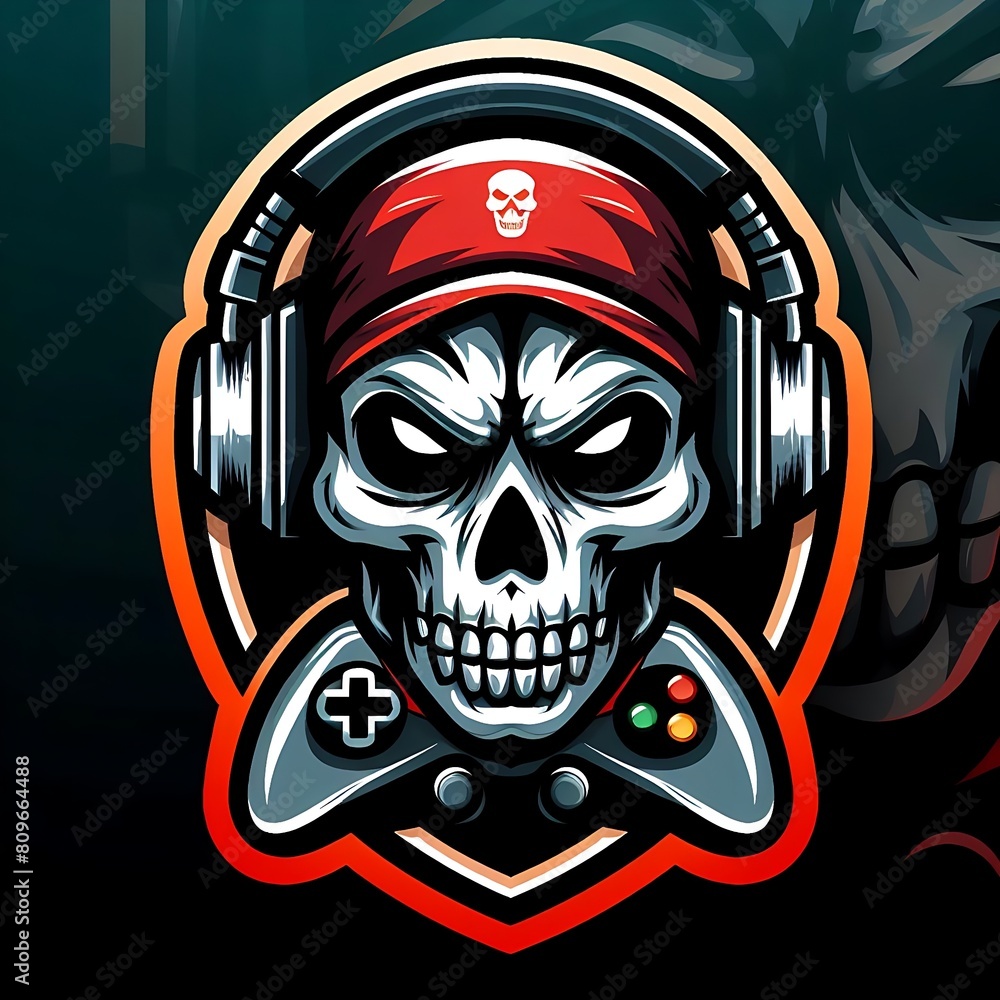 Fototapeta premium skull logo mascot for gaming logo