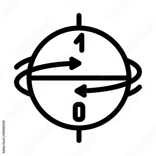 superposition state quantum technology line icon vector. superposition state quantum technology sign. isolated contour symbol black illustration