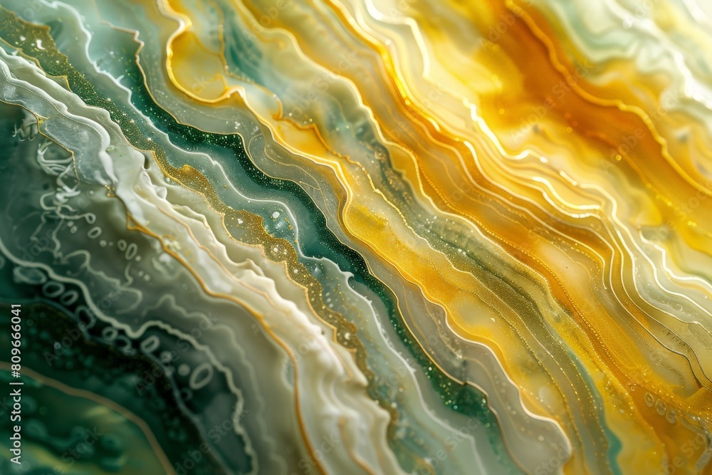 Obraz premium Abstract marble marbled ink painted painting texture luxury background banner - Black gray swirls gold painted splashes. Beautiful simple AI generated image in 4K, unique.