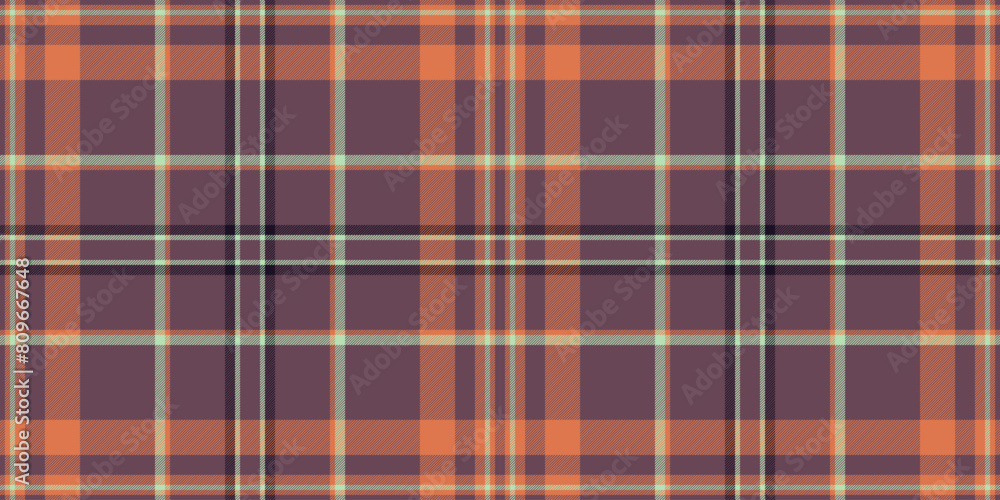Obraz premium Grungy background vector textile, duvet seamless pattern fabric. Idea texture tartan check plaid in pink and orange colors.