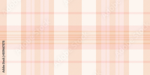 Contemporary check background texture, graceful pattern fabric textile. Celtic seamless vector tartan plaid in sea shell and orange colors.
