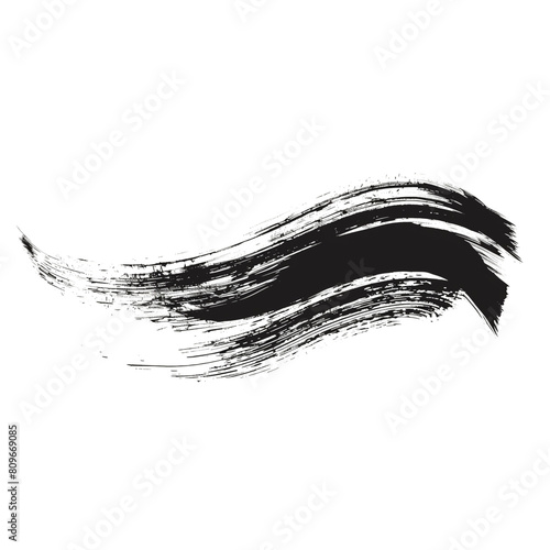 Illustration of a black brush on a transparent background.