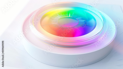 Modern Gradient Dial with Colorful Spectrum for Futuristic Design.