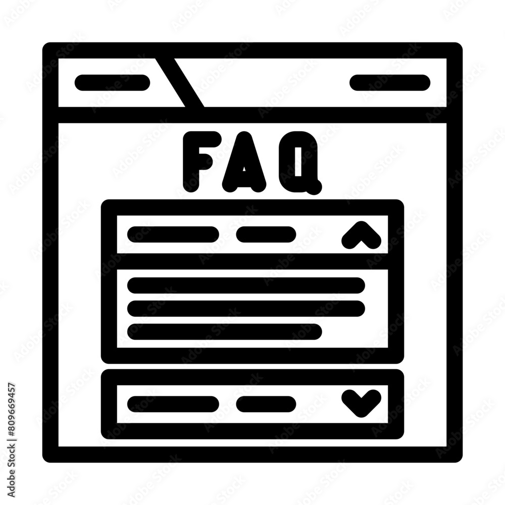 faq schema seo line icon vector. faq schema seo sign. isolated contour symbol black illustration faq schema seo line icon vector. faq schema seo sign. isolated contour symbol black illustration