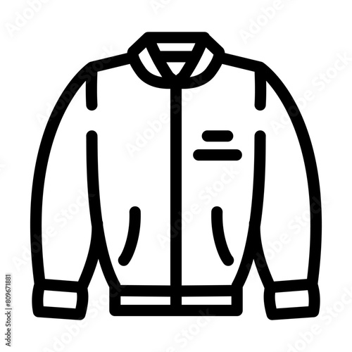 bomber jacket streetwear cloth fashion line icon vector. bomber jacket streetwear cloth fashion sign. isolated contour symbol black illustration