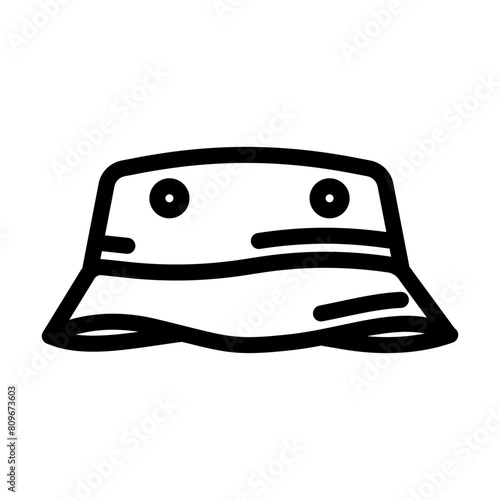 bucket hat streetwear cloth fashion line icon vector. bucket hat streetwear cloth fashion sign. isolated contour symbol black illustration