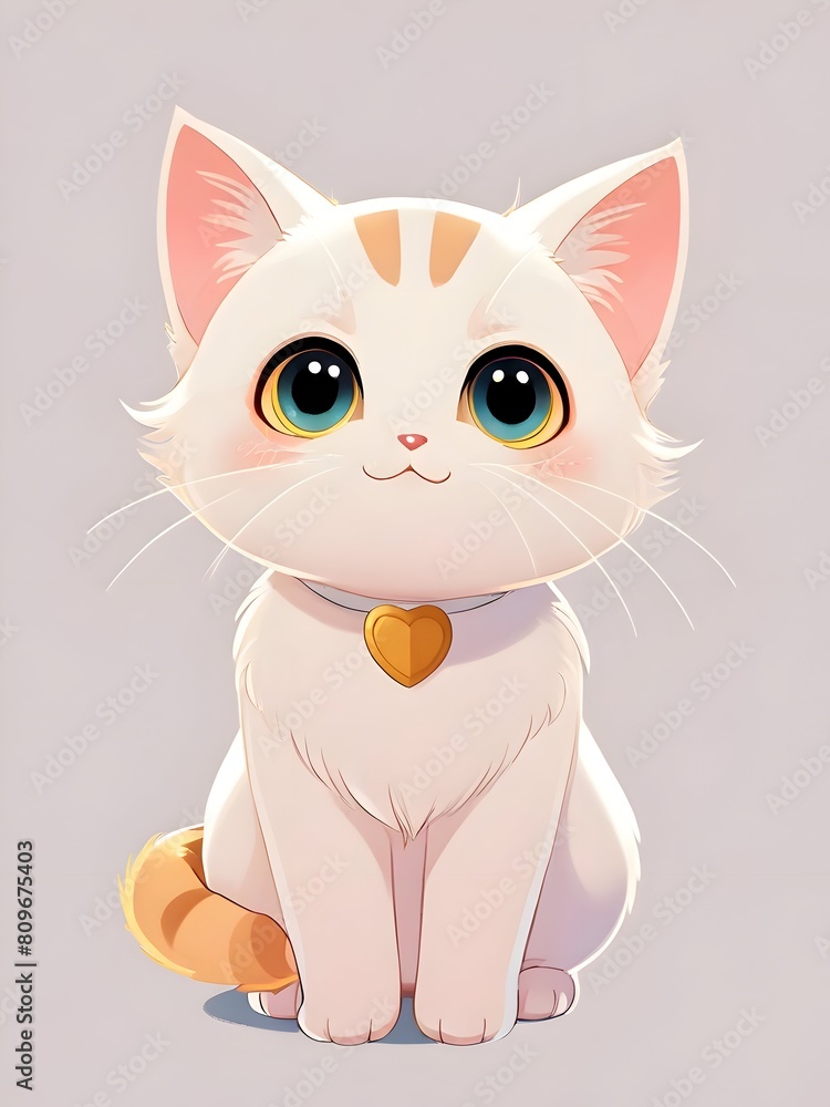 Obraz premium Tabby Cat Ginger Cat Animal Illustration Art