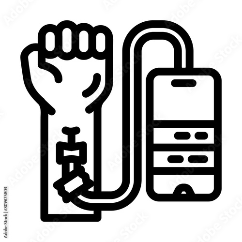 tech junkie tech enthusiast line icon vector. tech junkie tech enthusiast sign. isolated contour symbol black illustration