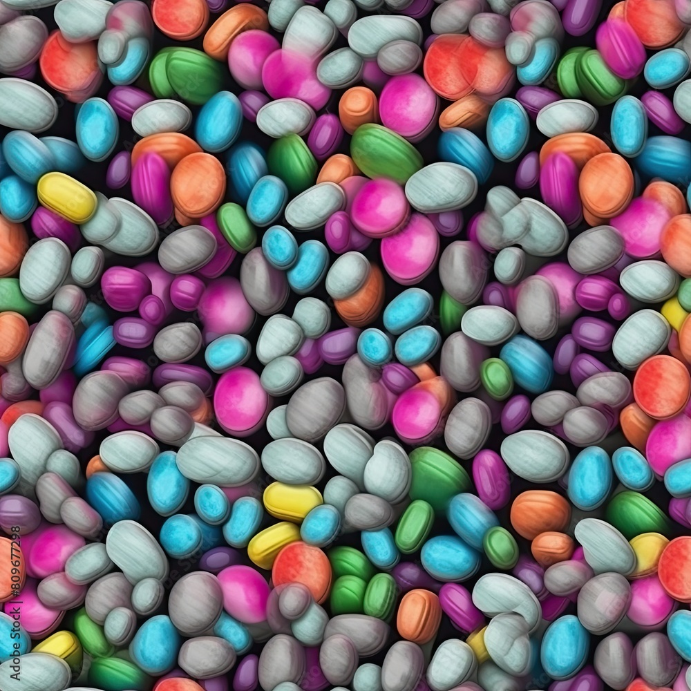 Seamless pattern with colorful medical tablets and pills. Seamless pattern with colorful medical tablets and pills.