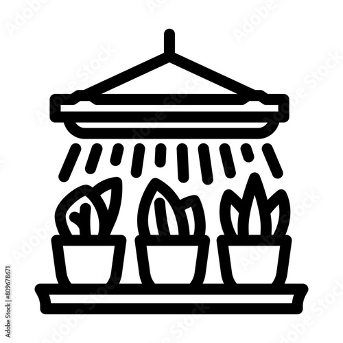 grow lights urban gardening line icon vector. grow lights urban gardening sign. isolated contour symbol black illustration