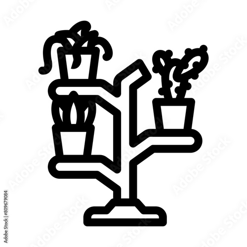 plant stands urban gardening line icon vector. plant stands urban gardening sign. isolated contour symbol black illustration