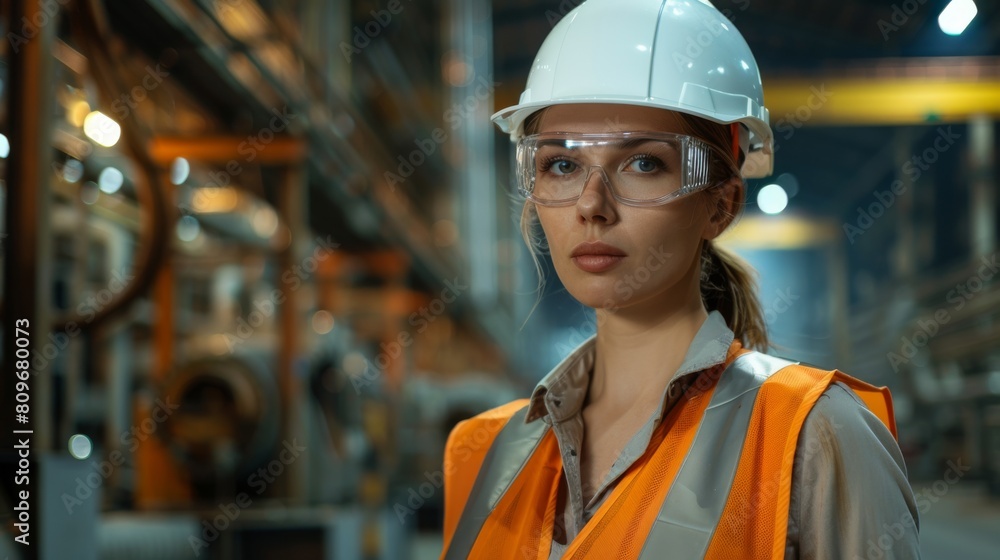 A Female Engineer in Factory A Female Engineer in Factory
