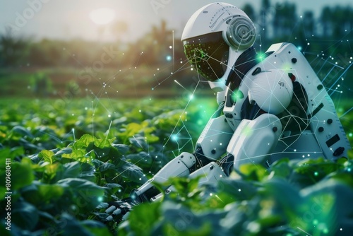 Water conservation tech. Smart irrigation, sustainable use. concept. Eco-awareness, green future. Beautiful simple AI generated image in 4K, unique. photo