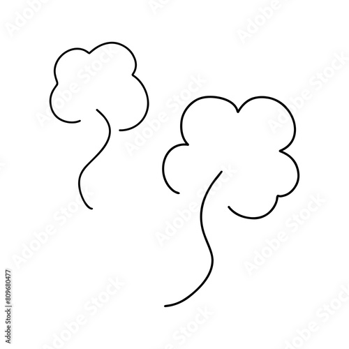 上向きの蒸気や湯気、ほんわかした漫符記号