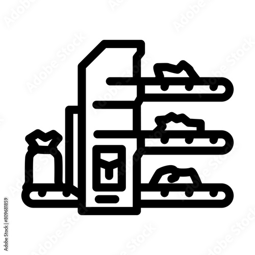 material recovery facility mrf line icon vector. material recovery facility mrf sign. isolated contour symbol black illustration