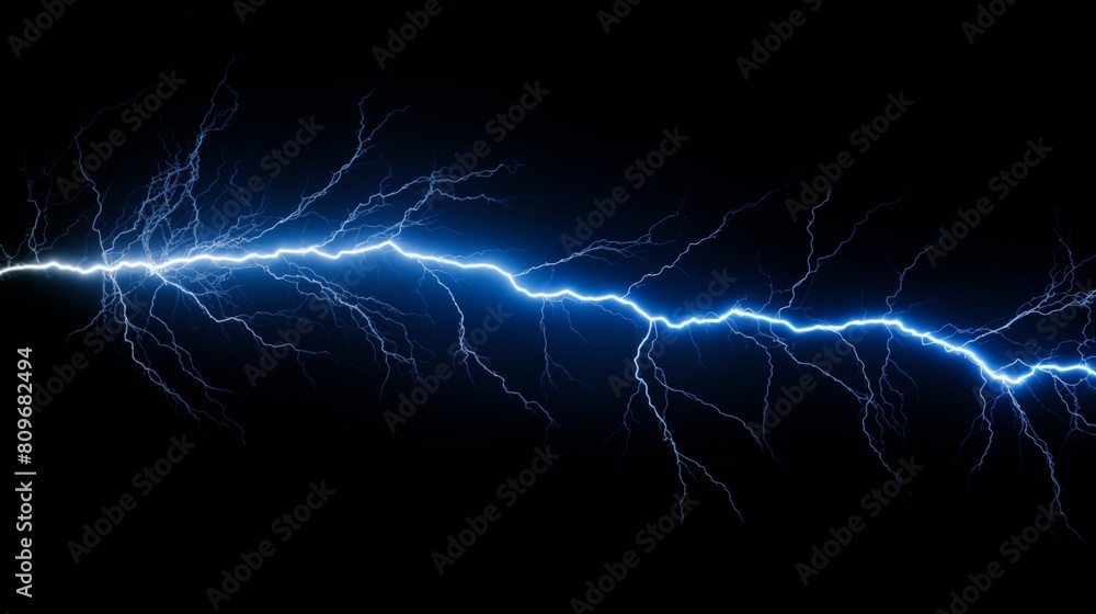 Dynamic Illustration of an Electric Lightning Discharge in a Dark Background Dynamic Illustration of an Electric Lightning Discharge in a Dark Background
