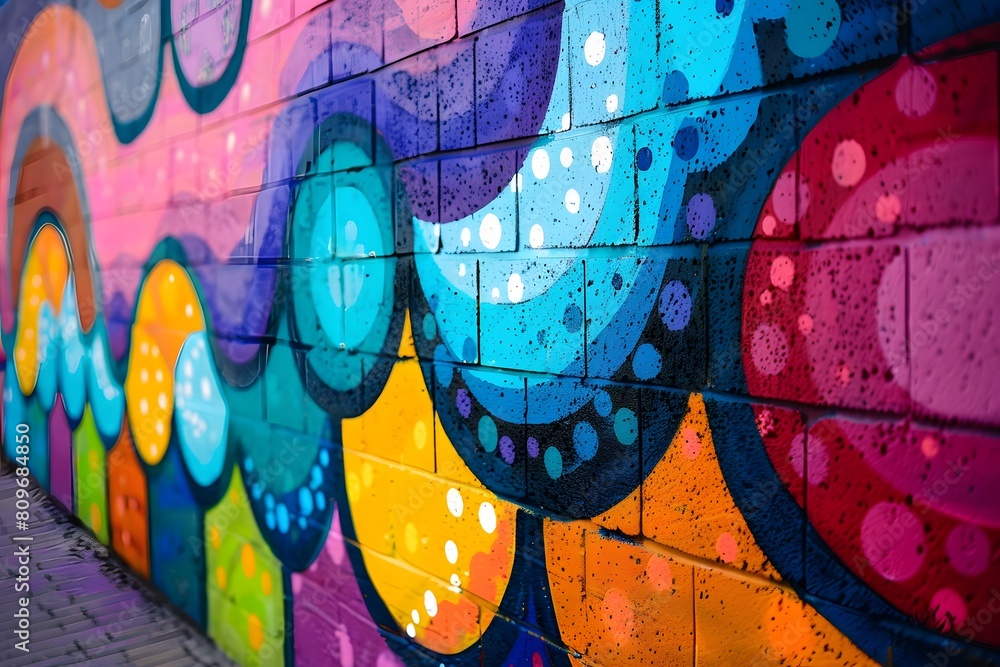 Colorful circles on urban wall Colorful circles on urban wall