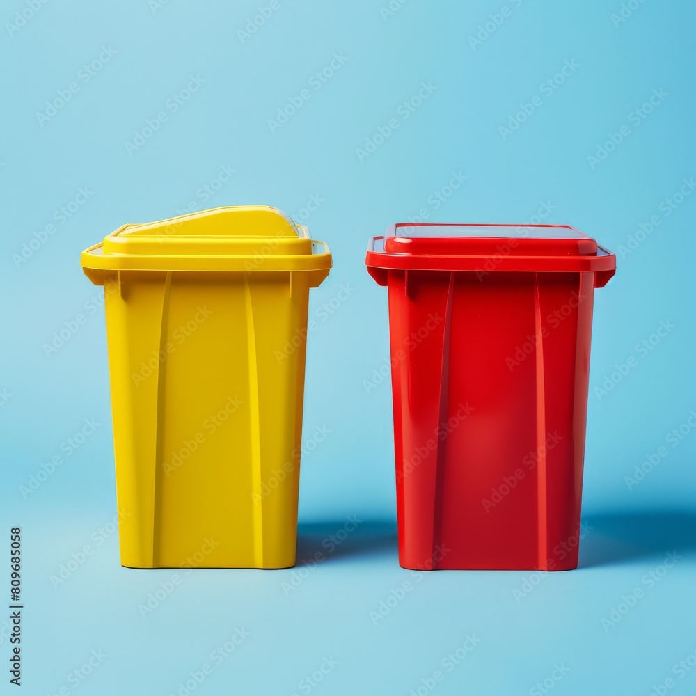 Separating baskets placed next to each other on a blue background. Separating baskets placed next to each other on a blue background.