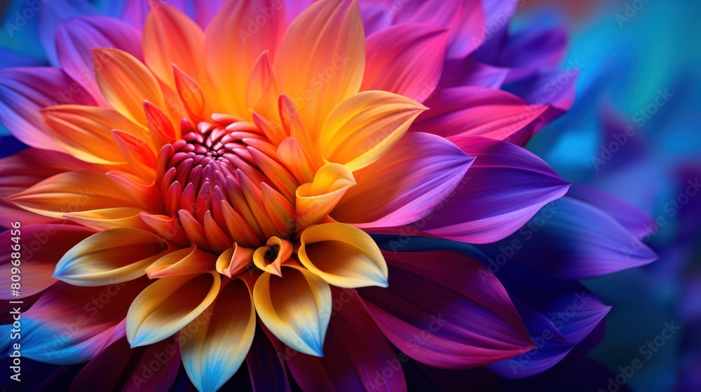 Fototapeta premium Macro close-up photography of a vibrant colored flower