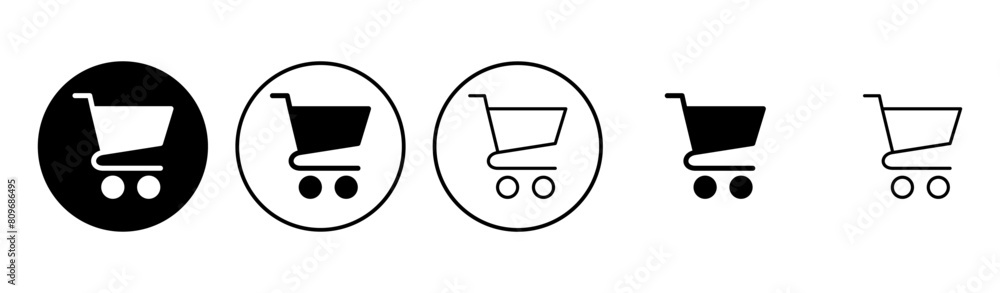 Shopping icon set. Shopping cart icon. Trolley icon vector Shopping icon set. Shopping cart icon. Trolley icon vector