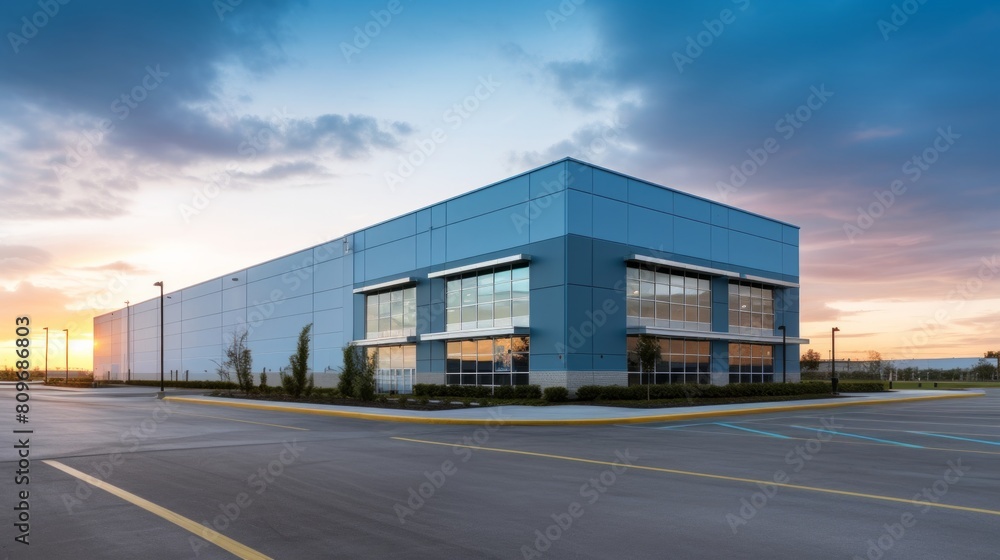 modern exterior of an industrial building. commercial facility, modern R and D building