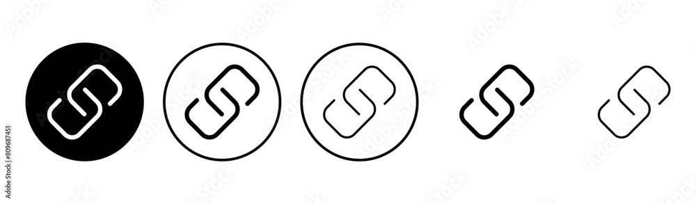 Link icon set. Hyperlink chain symbol. Link icon set. Hyperlink chain symbol.