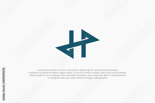 letter d p and h monogram modern logo