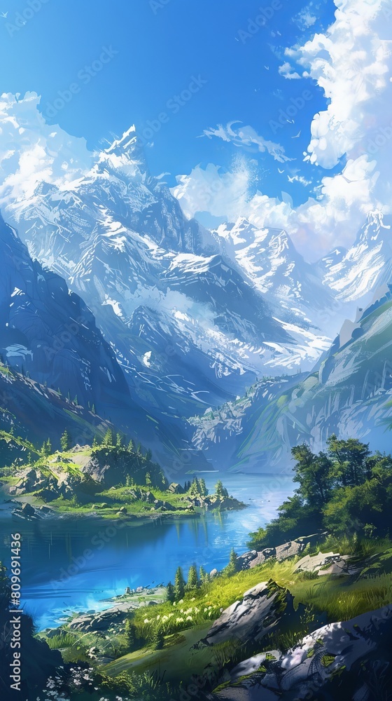 Breathtaking mountain vistas for your screen