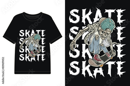 Skate t-shirt design, skateboard t-shirt design, skater urban streetwear, skate board streetwear design