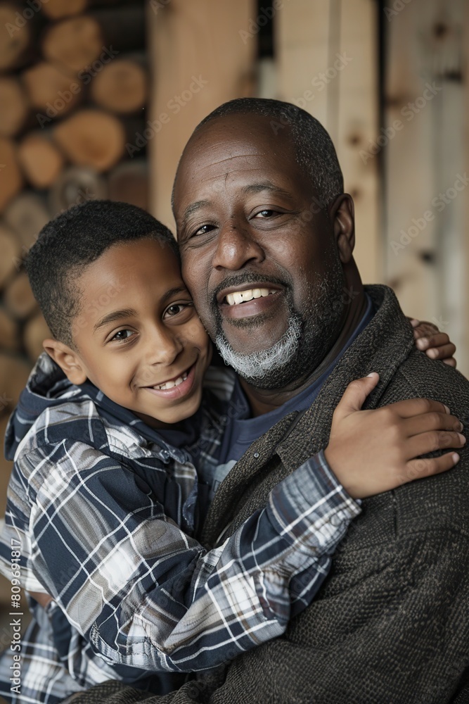 Man and Boy Hugging Each Other Man and Boy Hugging Each Other