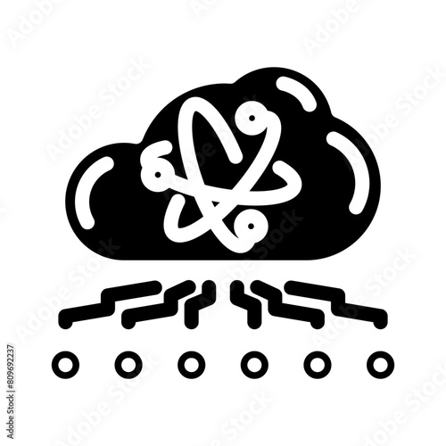 cloud computin quantum technology glyph icon vector. cloud computin quantum technology sign. isolated symbol illustration photo