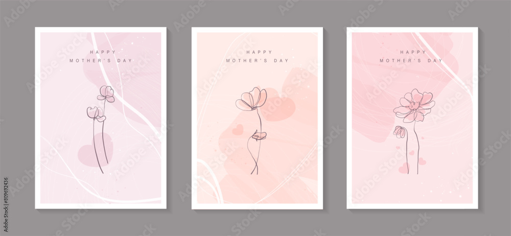 Happy Mother's Day with beautiful flowers and hearts. illustration for greeting card, ad, promotion, poster, flier, blog, article, social media, marketing. vector design.