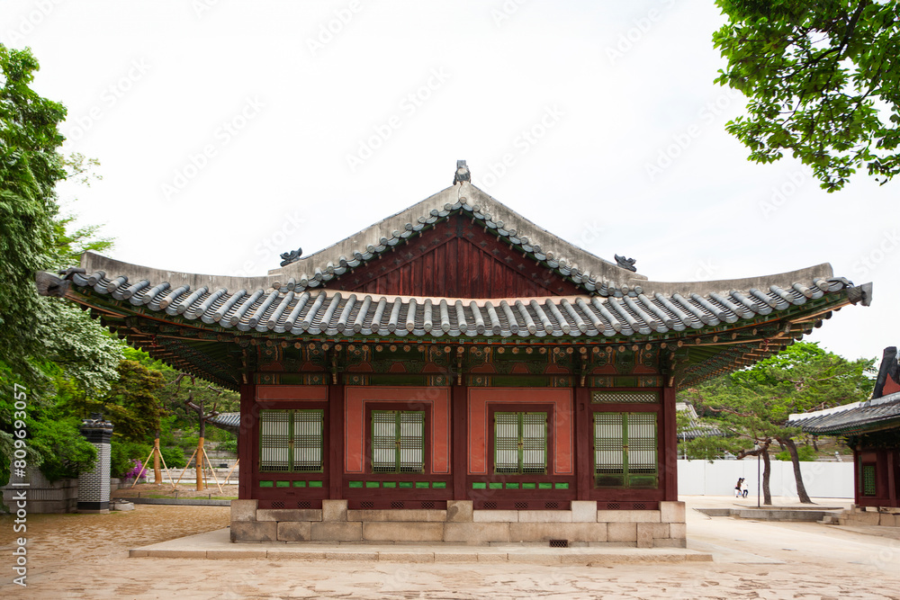 Exterior of the wooden buildings in the palace of Joseon Dynasty Exterior of the wooden buildings in the palace of Joseon Dynasty
