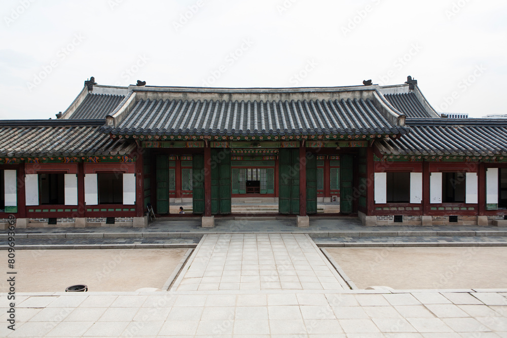 Exterior of the wooden buildings in the palace of Joseon Dynasty Exterior of the wooden buildings in the palace of Joseon Dynasty