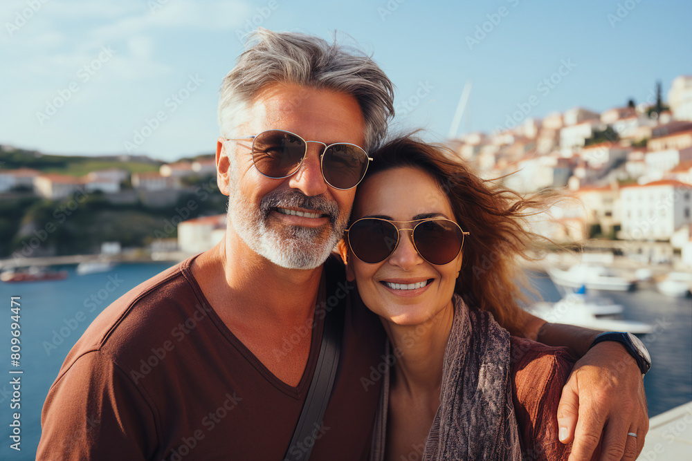 Amazing aged senior couple portrait two lovers spending time together generative AI Amazing aged senior couple portrait two lovers spending time together generative AI