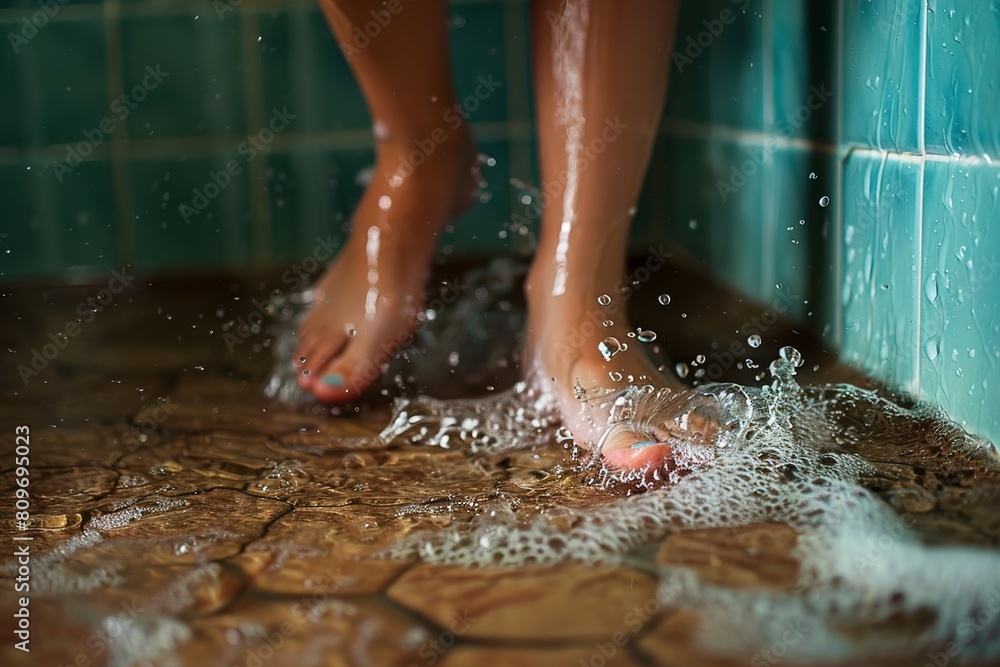 Persons Feet Submerged in Water Persons Feet Submerged in Water
