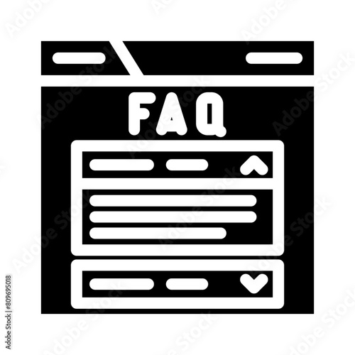 faq schema seo glyph icon vector. faq schema seo sign. isolated symbol illustration