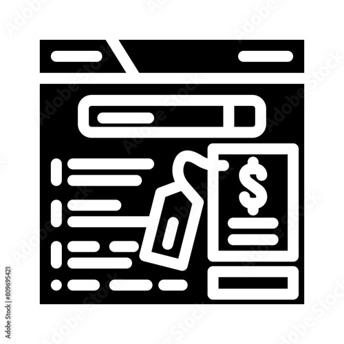 brand serp seo glyph icon vector. brand serp seo sign. isolated symbol illustration