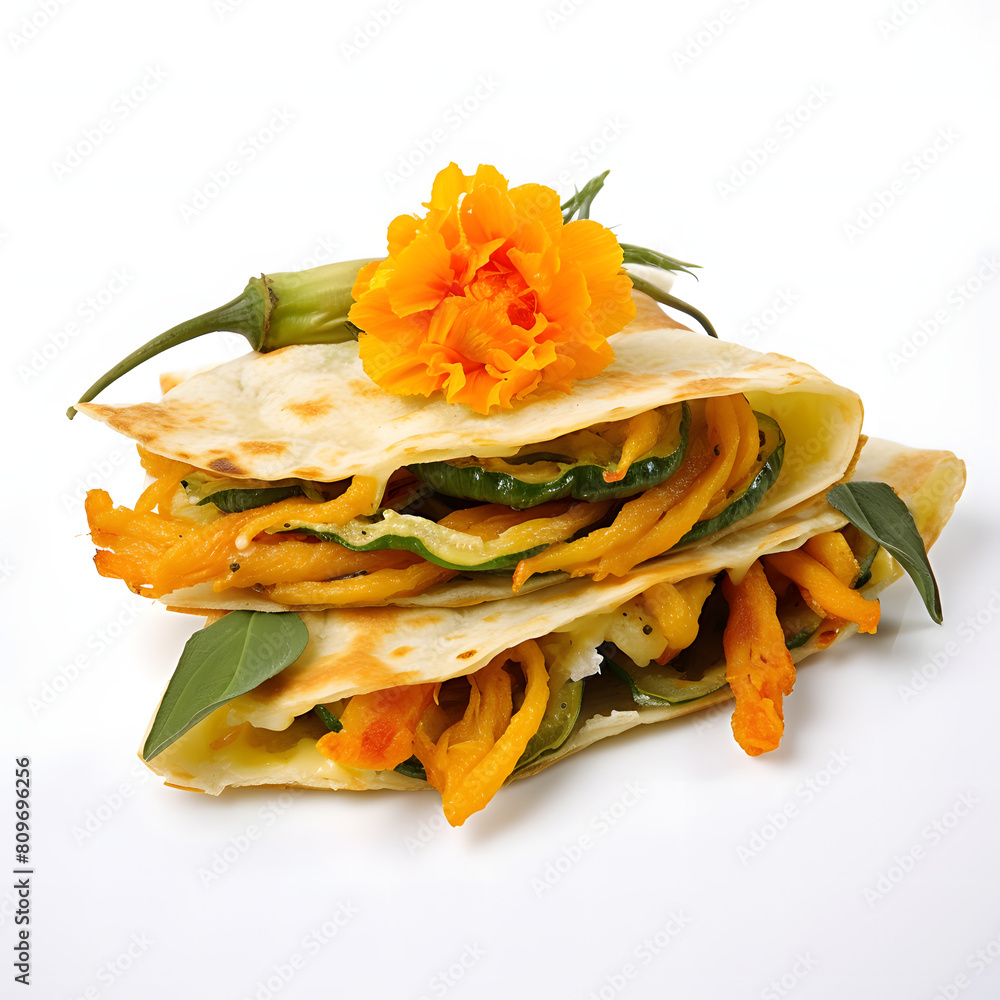 Squash blossom quesadilla Quesadilla filled with sautéed squash