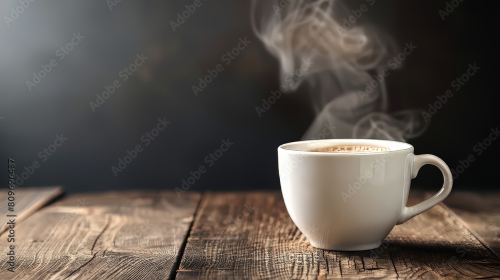 Copy space beside a steaming mug of coffee Copy space beside a steaming mug of coffee