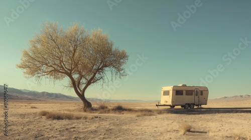 Trailor in the desert photo