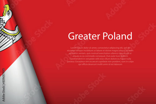 3d flag Greater Poland, region of Poland photo