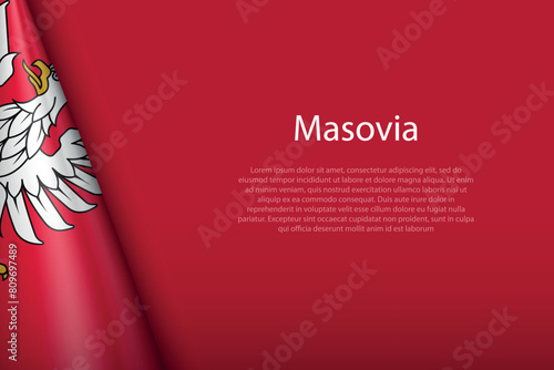 3d flag Masovia, region of Poland photo