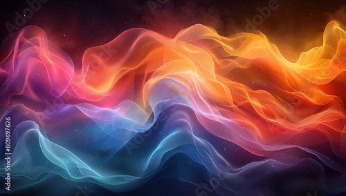 A background of colorful waves with mysterious atmosphere