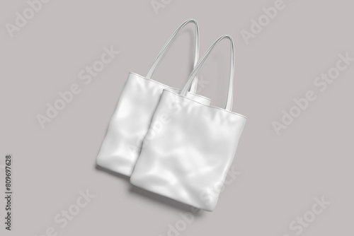 Blank Shopping Bag on gray background