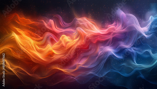 A background of colorful waves with dark tones