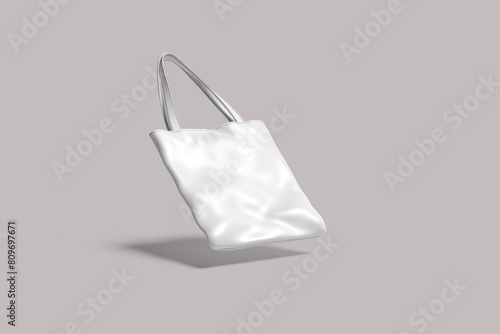 Blank Shopping Bag on gray background